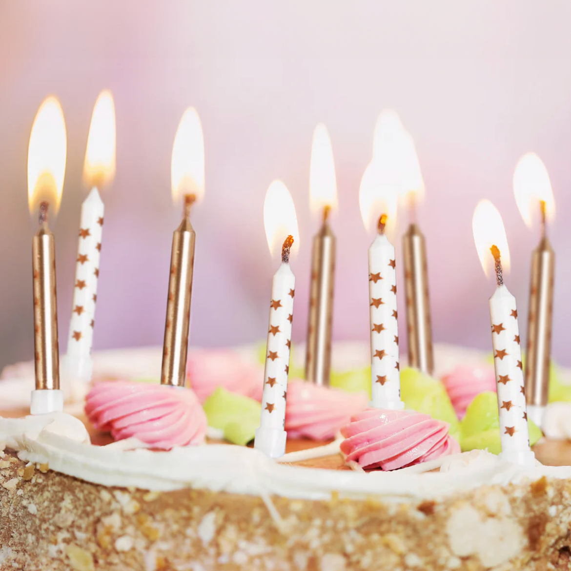 12 Gold Star Mix Candles