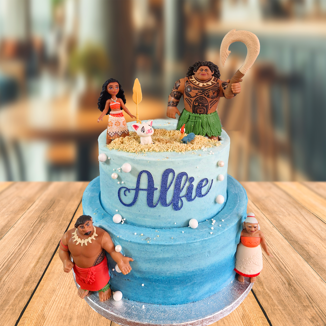 Luxury Ocean Cake with Genuine Moana Figures