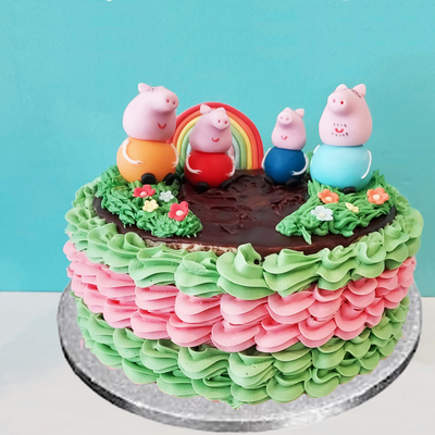 Gluten Free Peppa Pig Inspired Cake