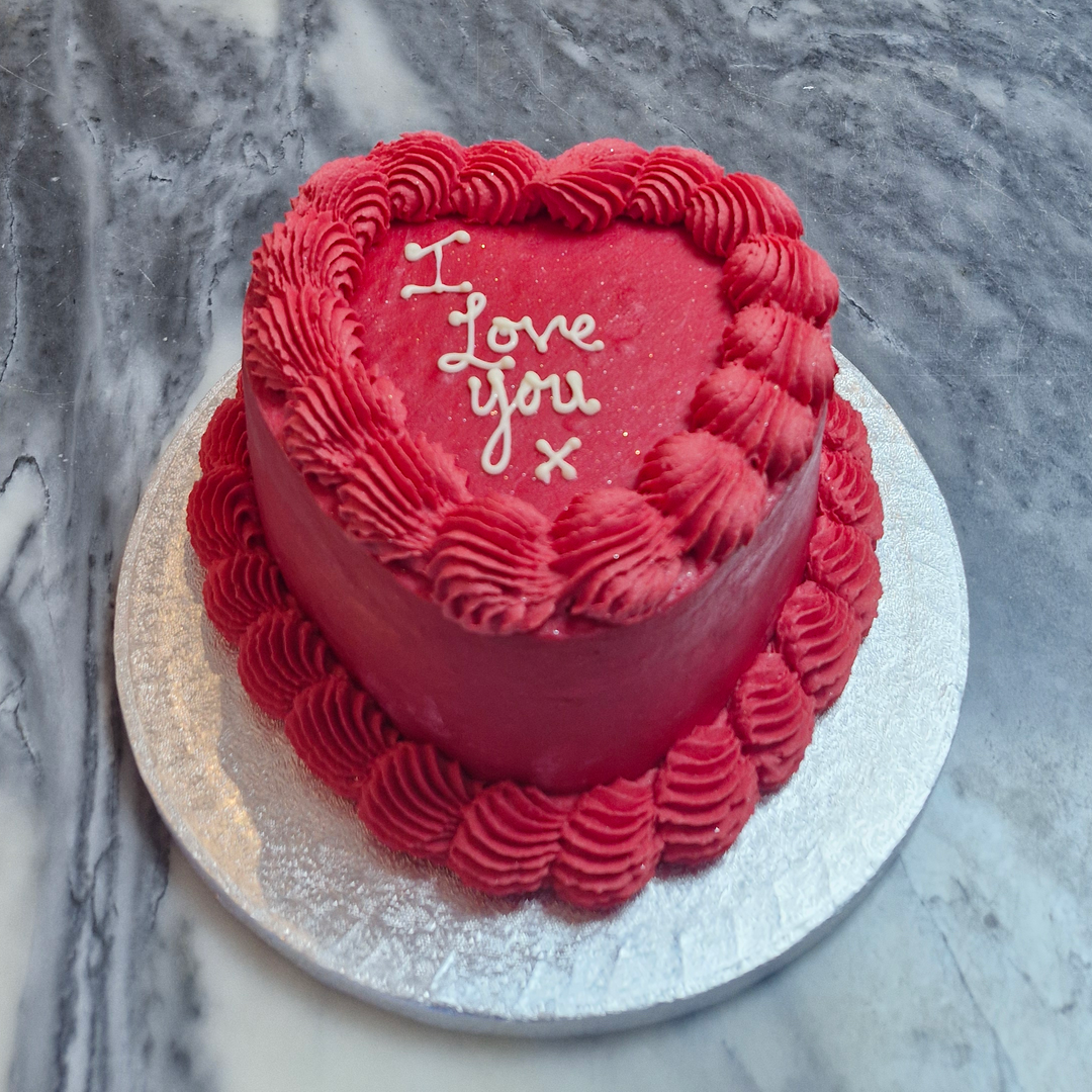 6" Red Heart Cake