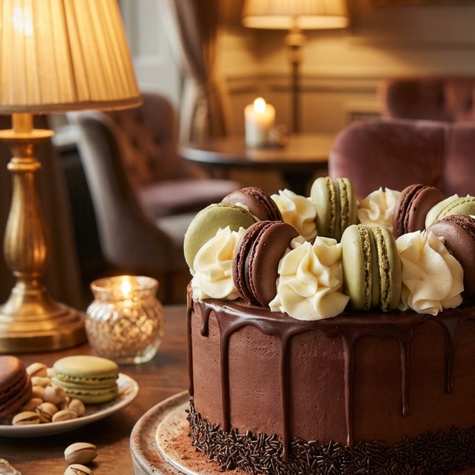 Chocolate Macaron Cake