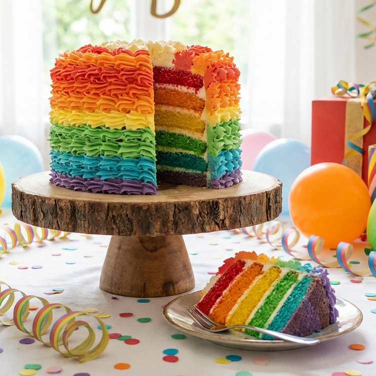 Gluten Free Rainbow Cake