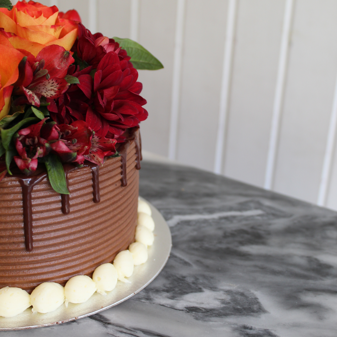 Vegan Fresh Flowers Cake