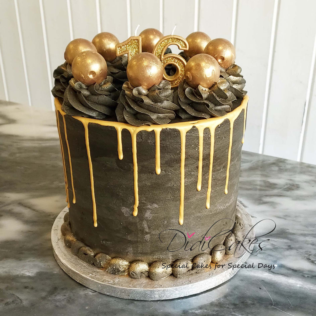 Gold Lindor and Drip Cake