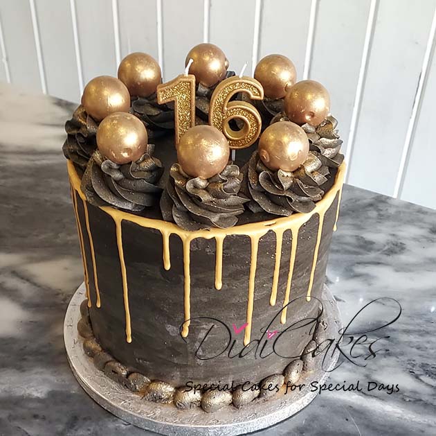 Gold Lindor and Drip Cake