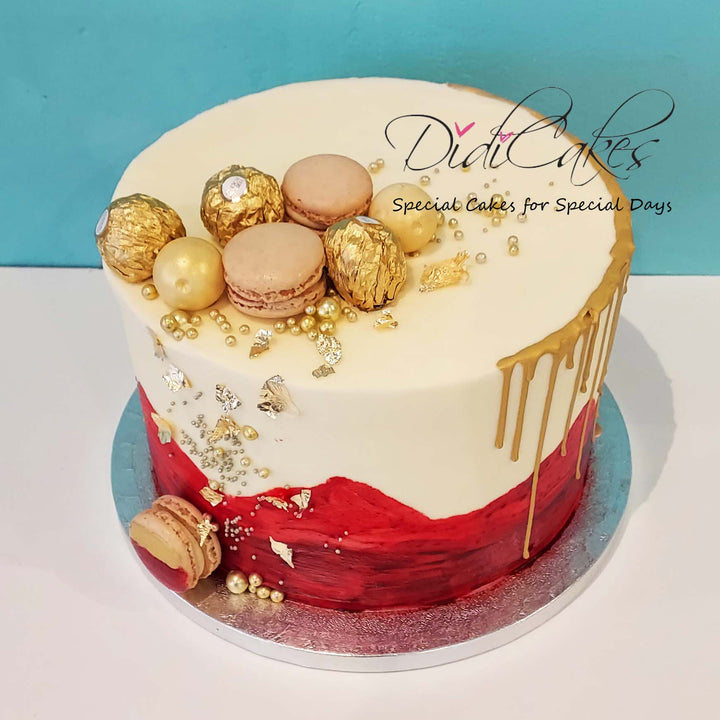High Reds and Golds Cake