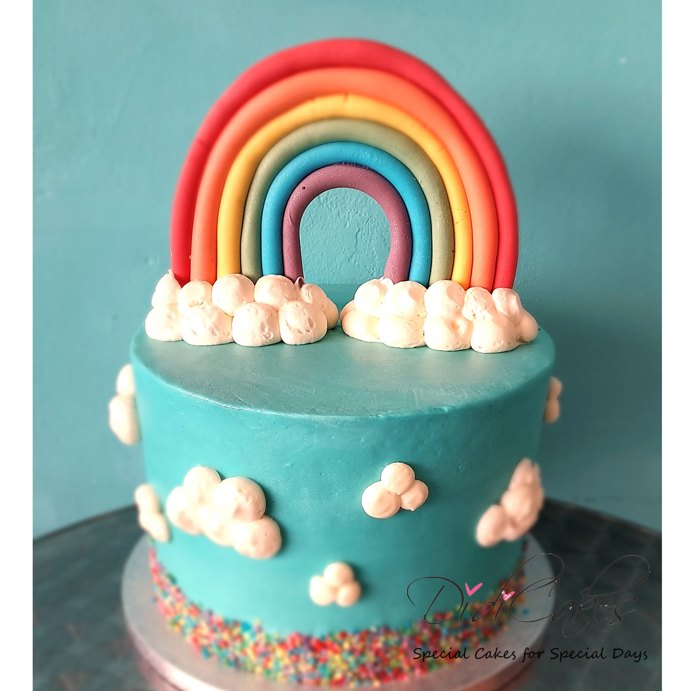Rainbow Clouds Cake