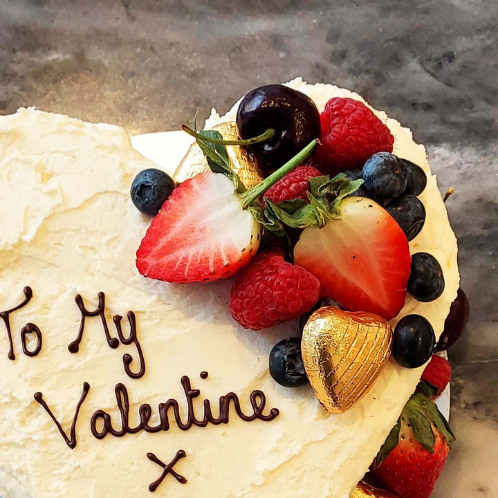 6" Heart Cake with Fruits