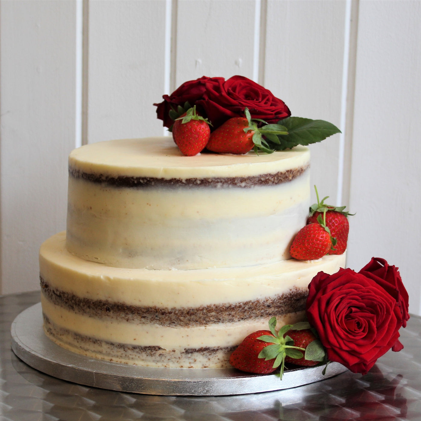 Two Tier Semi Naked with Red Accents